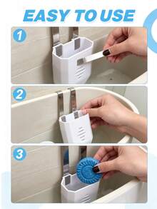 Toilet Tank Cleaning Pad Holder And Bleach Tablet Tray, Wall-Mounted Toilet Cleaner Carrier, Bleach Tablet Dispenser, Prevents Tank Residue Contamination, Toilet Tank Accessories - Multicolor - View 5