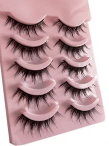 5 Pairs Eyelash Cluster Set, Voluminous Curly Soft Single Cluster False Eyelashes, 3D Faux Mink DIY Cluster Lashes, Reusable Comfortable Style, Suitable For Daily Eye Makeup - Black - View 12