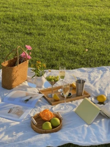 1/2pcs Rectangular Bamboo Wood Tray, Reusable. Can Hold Sushi, Fruit, Snacks, Desserts, Sweets, Both As A Serving Tray And Table Decoration. Suitable For Family Gatherings, Themed Parties, Christmas, Halloween And Other Festivals, Kitchen Storage, Home Decor, Multi-Functional, Practical And Photogenic. - View 11