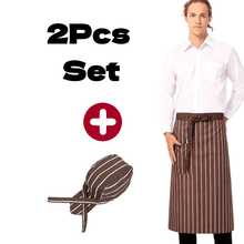 2pcs Half Apron & Chef Hat Set, Apron + Chef Hat Set, Tie-Up Chef Hat Apron - White - View 9