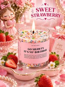 Vela Perfumada de Bolo de Aniversário, Pote de Cera de Soja, Com Contas de Açúcar Coloridas, Fragrância Doce de Creme de Baunilha, Aroma Duradouro, Adequado para Quarto, Sala de Estar, Escritório, Estudo, Festa, Decoração de Mesa, Presente de Aniversário Divertido, Casamento, Natal, Presente de Feriado, Celebração - Várias fragrâncias 2 - Visão 2