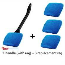 Universal Windshield Cleaning Brush With Detachable Microfiber Pad, Defogging Squeegee, Suitable For Windshield, Rearview Mirror, Car Window, Bathroom Glass And Home Corner Glass Cleaning Tool, Ergonomic Handle, Suitable For Drivers, Car Owners, Families And Commuters - Multicolor - View 14