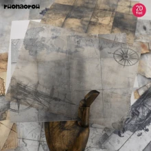 Ruonaorou 12pcs/Set Vintage Nautical Compass Map Translucent Vellum Paper Junk Journal Semi-Transparent Premium Distressed Ocean Navigation Material Vellum Paper Scrapbook Decoration DIY Junk Journal Diary Notebook Material Paper Envelope Greeting Card Vellum Paper Decoration (2D Flat A5) - A - View 9