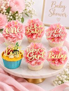 6 pcs Topper Cupcake Akrilik Mini Happy Birthday untuk Dekorasi Dessert dan Perlengkapan Pesta - View 5