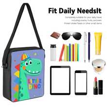 Cartoon Dinosaur 2D Print 3 Pieces Backpack Set, Large Capacity Backpack With Crossbody Bag And Pencil Case, Side Elastic Mesh Pocket For Water Bottle Storage, Wide Breathable Adjustable Shoulder Straps, Fresh Childlike Style For Daily Commute, Travel, Leisure And Storage - Printed Bag - View 4