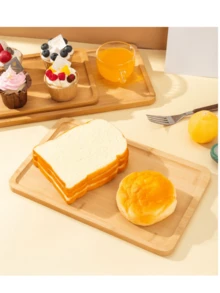1/2pcs Rectangular Bamboo Wood Tray, Reusable. Can Hold Sushi, Fruit, Snacks, Desserts, Sweets, Both As A Serving Tray And Table Decoration. Suitable For Family Gatherings, Themed Parties, Christmas, Halloween And Other Festivals, Kitchen Storage, Home Decor, Multi-Functional, Practical And Photogenic. - View 9