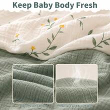 2pcs Newborn Fine Cotton Swaddle Blankets, Breathable Soft Receiving Blankets, Swaddle Wrap Burp Cloths, Essential Baby Baptism Supplies - Multicolor - View 3