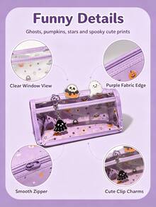 4pcs Halloween Ghost Transparent Pencil Pouch Set - Sets - View 8