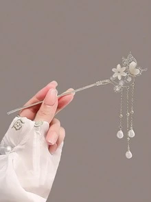 2PCS Bow & Floral Starry Sky Print Vintage Bohemian Elegant Palace Style Zinc Alloy Bridal Hair Sticks Suitable For All Seasons - Multicolor - View 7