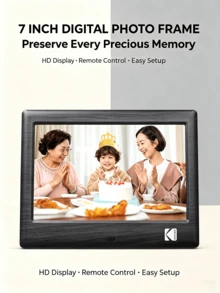 Kodak Bingkai Foto Digital RDPF-708C, Album Foto Elektronik Definisi Tinggi 7 inci, Layar Berkualitas Tinggi, Pemutar Foto dan Video Desktop Cerdas, Timer Hidup/Mati, Waktu yang Dapat Diatur - Hitam - View 14