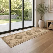 1pc Vintage Bohemian Diamond Pattern Long Runner Rug, Retro Long Floor Mat, Soft Skin-Friendly Fabric With Non-Slip Backing, Durable And Easy To Clean, Suitable For Hallway, Entryway, Kitchen, Bedside, Perfect For Daily Country Farmhouse Home Decor - Multicolor - View 3
