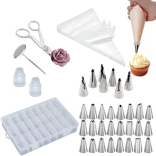 85pcs Cake Decorating Tools, Includes 50 Thickened Piping Bags, 31 Piping Tips, 2 Couplers, Piping Nails, Piping Scissors And Other Piping Tools, With Storage Box, Suitable For Home Baking, Butter Cream Frosting DIY - View 2