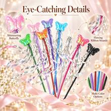 1pc Butterfly Fairy Wand With Shiny Streamers, Colorful Party Prop For Cosplay, Dress Up And Photo Use - Multicolor - View 8