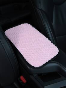 Fan Shaped Fish Scale Texture Fluffy Plush Car Center Armrest Box Arm Support Cover, - Anti Slip Winter Warm Universal Armrest Pad Protective Cover, Suitable For Most Cars - Fan-shaped Fish Scale - View 4