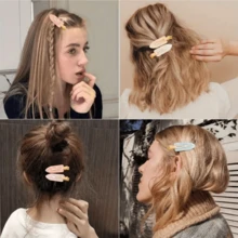 2/6pcs Leaf Shaped Seamless Bangs Hair Clips Plastic Makeup Wash Face Headband - Multicolor - View 8