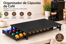 Organizador de Cápsulas, Cajón de Almacenamiento de Cápsulas de café Antideslizante Deslizante de Hierro con Capacidad para 40 Cápsulas para el Hogar - Negro - Ver 2