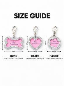 Tag Nama Hewan Peliharaan DIY Tulisan Tangan Bentuk Hati Bulat dengan Liontin Rhinestone untuk Anjing & Kucing - MultiWarna - View 4