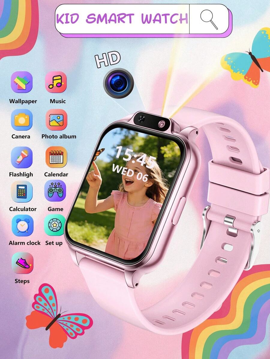Children's Smart Watch, Make Calls, Message Notifications, Calculator, Sports Functions, Camera Control And Music Playback, Weather Information, Multiple Sports Modes, High Cost-Performance, Perfect Gift - Pink - View 1