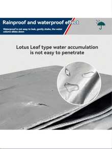 1pc Silver Plastic Woven PE Waterproof Tarp, Outdoor Rainproof Fabric, Waterproof Cloth, Sunshade Cloth, Sun Protection Shade Cloth - Multicolor - View 5