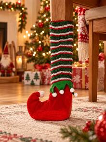 Christmas Elf Chair Leg Covers, Red & Green Striped Elf Shoe Furniture Socks, Christmas Table & Chair Leg Decor, Christmas Holiday Party Decoration, Suitable For Dining Room, Kitchen, Dining Table, Home Winter Decor - Multiple Styles - View 11