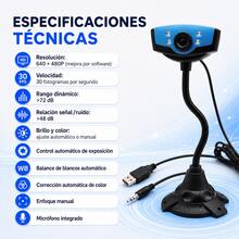 Cámara Web HD con Micrófono, Cuello Flexible y Luces LED Ajustables, Webcam USB para Computadora PC o Laptop, Ideal para Home Office, Clases en Línea y Videollamadas - 1 pieza - Ver 4