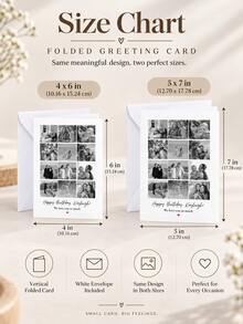 Personalized Greeting Cards With Envelopes, Custom Printed Cards With Multiple Photos And Text, Birthday Cards, Thank You Cards, Wedding Cards, Pet Cards, Christmas, Halloween, Party, Foldable, Suitable For Various Occasions, Party Invitations - Multicolor - View 7