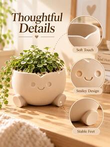 1pc Aesthetic 3D Printed Decorative Flower Pot, Unique Cute Succulent Planter, Multi-Functional Decor For Desk, Home Office, Garden And Yard - Multiple Styles - View 4