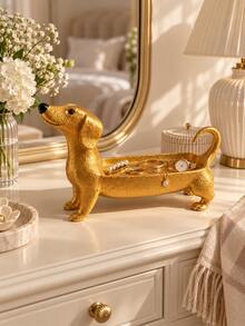 1pc Dachshund Shaped Jewelry Tray, Cute Long Dog Storage Dish, Suitable For Rings, Keys, Watches And Accessories, Decorative Storage Tray For Entryway, Vanity, Bedroom And Living Room - Multicolor - View 6