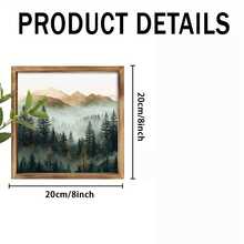 2D Flat, Vintage Rustic Wooden Decorative Sign & Plaque - Pine Tree Landscape Design, Home Decor, Suitable For Living Room, Bedroom, Bathroom -, Bedroom Decoration - Multicolor - View 7