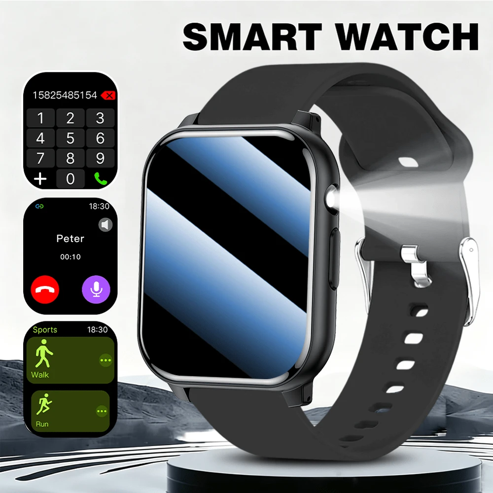 New Unisex Smartwatch - Wireless Calling/SMS Reminder/Multi Sport Mode/Remote Camera Control/Step Tracking, LED Flashlight, 1.83-Inch High-Definition Display Screen, The Best Gift For Friends And Family On Valentine's Day/Christmas/Halloween
