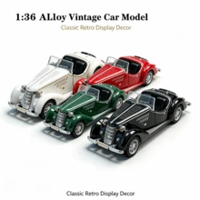 Model Mobil Klasik Antik dari Paduan Logam, Ornamen Pajangan Koleksi Retro untuk Meja dan Lorong, Hadiah Ulang Tahun dan Liburan untuk Pria - MultiWarna - View 3