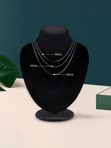 1pc Minimalist Design Layered S Necklace, Delicate Jewelry, Suitable For Daily Wear, Gift - Silver - View 10
