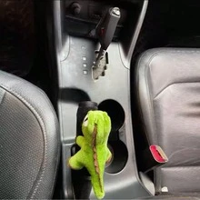 Cute Dinosaur Plush Gear Shift & Handbrake Cover Set - Universal Fit Soft Warm Car Interior Decoration, Anti-Slip & Comfortable Grip - A - View 4