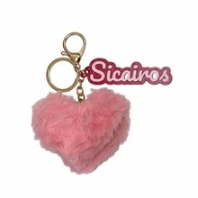 Custom Name Heart Plush Keychain, Personalized Fluffy Heart Bag Charm, Cute Pendant For Handbags, Backpacks & Purses - Multicolor - View 7