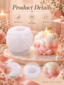DIY Flower Ball Candle Silicone Mold, Reusable Candle Making Mold, Handmade Craft Casting Tool, Suitable For Scented Candles, Home Decor, Tabletop Decor, Creative Gifts And Holiday DIY Projects - A - View 3