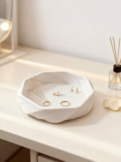 1pc 3D Printed Swirl Pattern Jewelry Tray, Multicolor Options