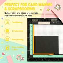 Manovix Alat Penyelaras Kerajinan Kertas Portabel, Penggaris Bantu Kalibrasi Pemotongan Kertas Buatan Tangan, Pembantu Kerajinan Kertas Meja untuk Kartu Buatan Tangan Scrapbooking Seni Kertas, dengan Kotak Penyimpanan, Hadiah Liburan Ideal untuk Pembuatan Jurnal & Pecinta Kerajinan DIY - A - View 4