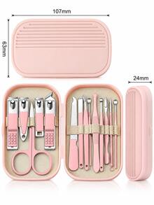 14pcs Stainless Steel Nail Care Set, Portable Anti-Splash Nail Grooming Kit Including Nail Clipper, Nail Nipper And Other Nail Care Tools - Multiple Styles - View 12