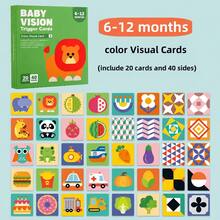 Infant Visual Trigger Cards Set - Age-Specific (0-3/3-6/6-12/12-24 Months) Visual Stimulation Flash Cards, Newborn Early Education Toys, Black & White/Colorful Patterns, Promote Infant Visual Development, Recognition And Sensory Perception - Multicolor - View 10