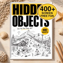 Winter Snow Field Treasure Hunt: Snowy Skiing Themed Hidden Object Painting, 400+ Hidden Items, Screen-Free Stress Relief Puzzle Book - HCYPSZ205-1 - View 1