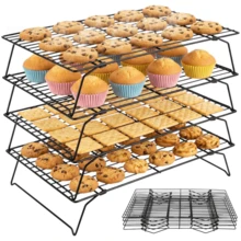 1/2/3 Tier Stainless Steel Cooling Rack Set, Kitchen Baking Tools, Small Kitchen Gadgets, Multi-Functional Storage Rack - Non-Stick, Stackable, Suitable For Oven, Baking And Cooking - Easy To Clean, Durable Kitchen Essentials - View 12