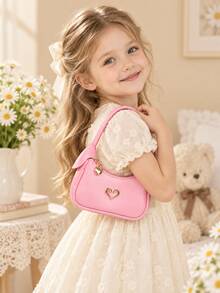 XD Mini Metal Children's Handbag, Decorated With Sweet Heart-Shaped Metal Pattern, Zipper Closure, Solid Color Design, Rabbit Ear Shape, Multi-Functional Lipstick Bag, Suitable For Children's Daily Use, Valentine's Day/Halloween First Choice Gift - Multicolor - View 9