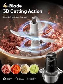 SOKANY SONAKY7020 400W Multi-Function Stainless Steel Meat Grinder Blender, Dual Layer 4-Blade, Can Chop Meat/Vegetables/Ice/Juice/Sauce, 2L Capacity, Suitable For Home/Kitchen/Restaurant - Silver - View 4