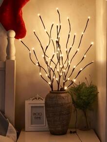 1PC 20 LED String Lights 54CM High Two-Section Constant Light Battery Box LED Tree Branch Light Home Decor Lighting Bedroom Decor LED Light Living Room Decorative Light String Light Camping Decorative Light Date Decorative Light Fairy Light Party Decor LED String Lights Holiday Decorative Tree Branch LED Lights Room Decorative Lighting Office Decorative Lighting Wedding Decorative Lights Home Decor Lighting - Yellow - View 6