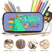Cartoon Dinosaur 2D Print 3 Pieces Backpack Set, Large Capacity Backpack With Crossbody Bag And Pencil Case, Side Elastic Mesh Pocket For Water Bottle Storage, Wide Breathable Adjustable Shoulder Straps, Fresh Childlike Style For Daily Commute, Travel, Leisure And Storage - Printed Bag - View 3