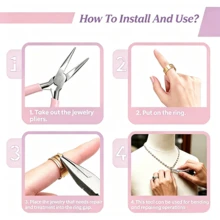 1/3/4pcs Pink Jewelry Pliers Set, Smooth Pointed Nose Pliers Without Teeth, No Blade Pliers, Handmade DIY Wire Wrapping Beading Jewelry Making Tools Including Ring Opener Tweezers - Pliers - View 4