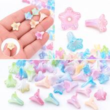 60 hạt spacer hoa kèn nhỏ màu kẹo acrylic, phù hợp làm trang sức như vòng tay, dây chuyền, dây đeo điện thoại, trang trí bút, phụ kiện tóc, trang trí quần áo và phụ kiện trang trí - Nhiều màu - Xem 2