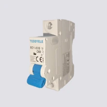 TEDDYELE BD1‑63S Miniature Circuit Breaker, 1P C Curve MCB, 240/415V AC 6000A Breaking Capacity, DIN Rail Mount Circuit Protection Switch, IEC 60898‑1 Standard - Blue - View 11