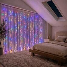 أضواء ستارة LED USB مع جهاز تحكم عن بعد، 8 أوضاع، 100/200/300/600 LED، لغرفة النوم والنافذة والزفاف والحفلات وديكور عيد الميلاد - قابس USB - مشاهدة 4