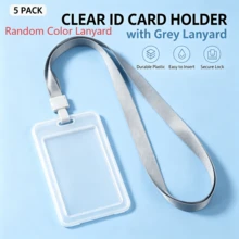 2/5pcs Semi-Transparent ID Card Holders, Rectangular Rounded Corner Design, Clear Transparent Window On Front, Pre-Punched Hole At Top, Smooth Edges, Lightweight And Portable, Suitable For ID Cards, Work Badges, Student Cards, Access Cards, Exhibition Badges, Ideal For Office, Campus, Exhibition, Event Check-In, Back To School, Thanksgiving Gift, Halloween Gift, Christmas Gift - A - View 14